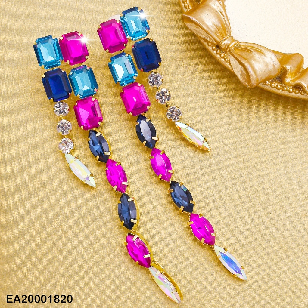 ARETES DOBLE LÍNEAS ZIRC.COL.VARIOS RECT.VERTICALES