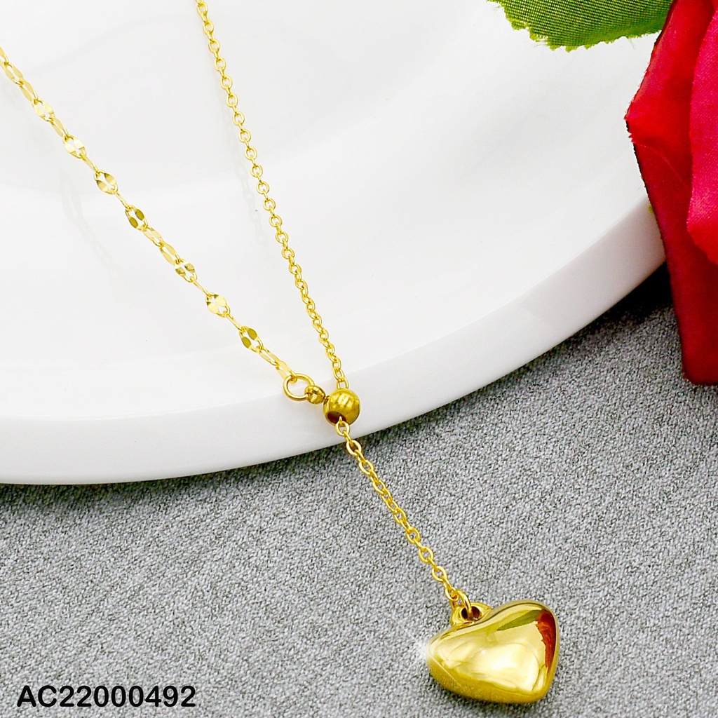 CADENA 2 ESTILOS DIJE CORAZÓN INFLADO COLGANTE