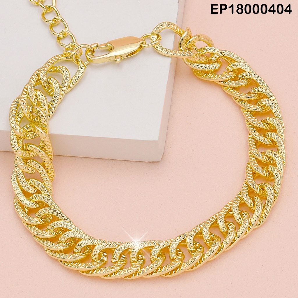 PULSERA ESLABONES GRANDES C/LÍNEAS P4269