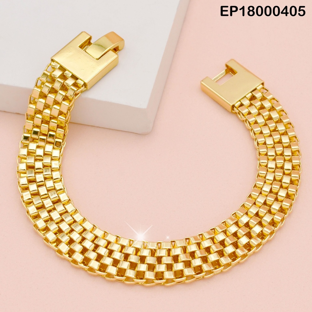 PULSERA DORADA ESTILO FAJA RELOJ P4276