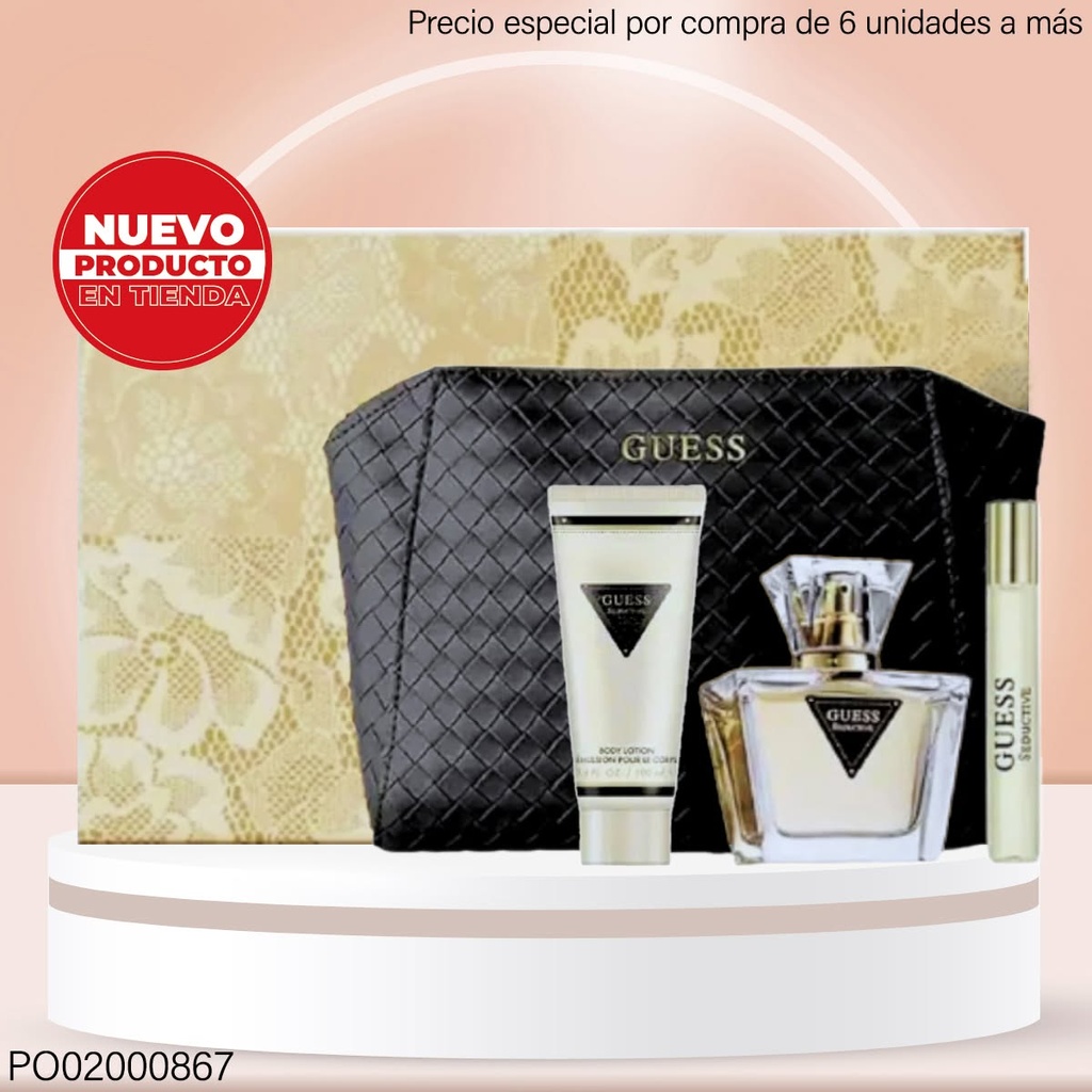 ESTUCHE GUESS SEDUCTIVE DAMA 3PCS+COSMETIQUERA