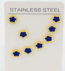PAQ.4 PARES ARETES ESTRELLAS AZULES (P.E.NOV2025)