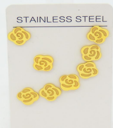 PAQ. 4 PARES ARETES FLOR DORADA CALADA