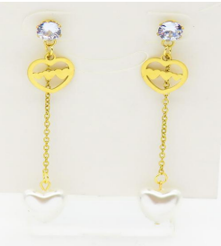ARETES LARGOS ZIRC.RD CROQUI🤍 C/💛💛💛PERLA