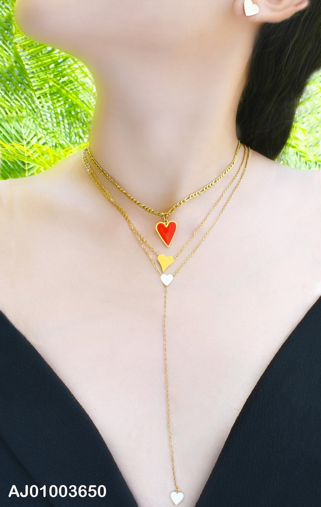 JUEGO CORAZONES TRIPLE CAD.PLACAS/ROJO/BLANCOS