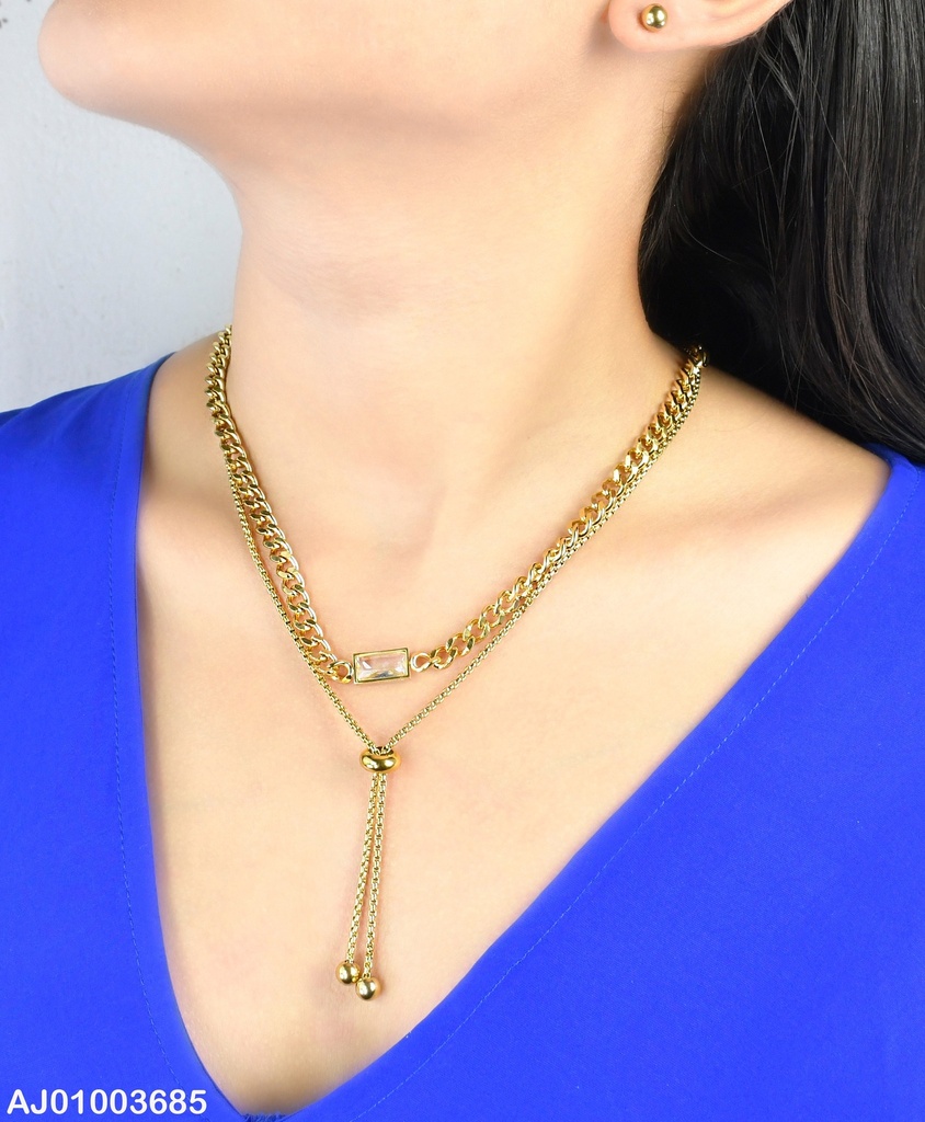 JUEGO DOBLE CAD.ARETES ESFERA DIJES:RECT.HORIZ/CORBATERO