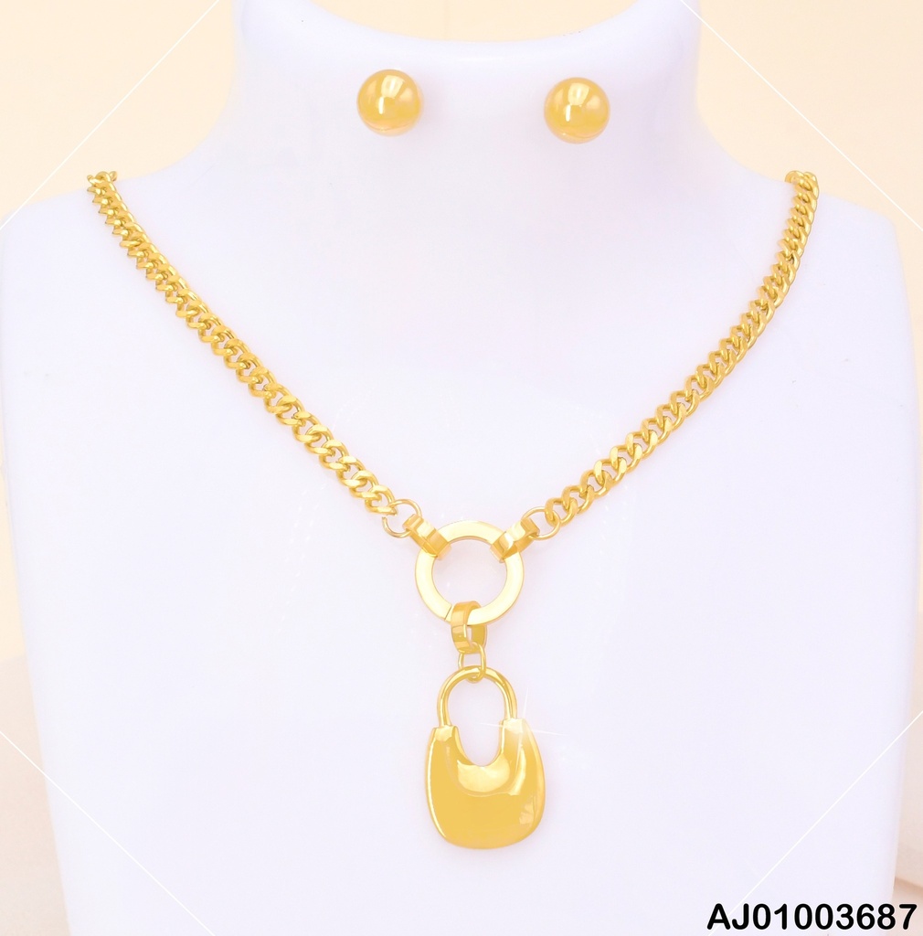 JUEGO  ARETES ESFERA CAD.MARTILLADA DIJES:CÍRCULO/BOLSITO