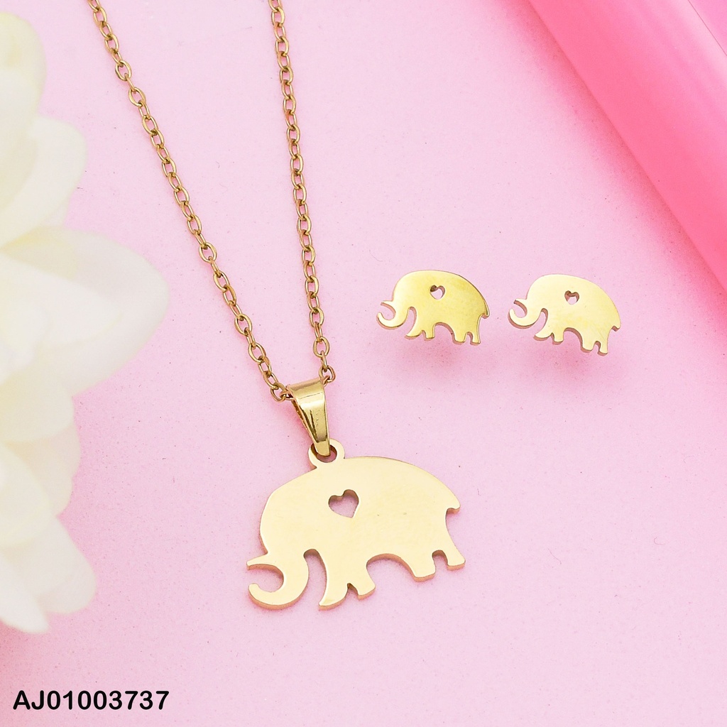 JUEGO ELEFANTE C/CORAZÓN CALADO
