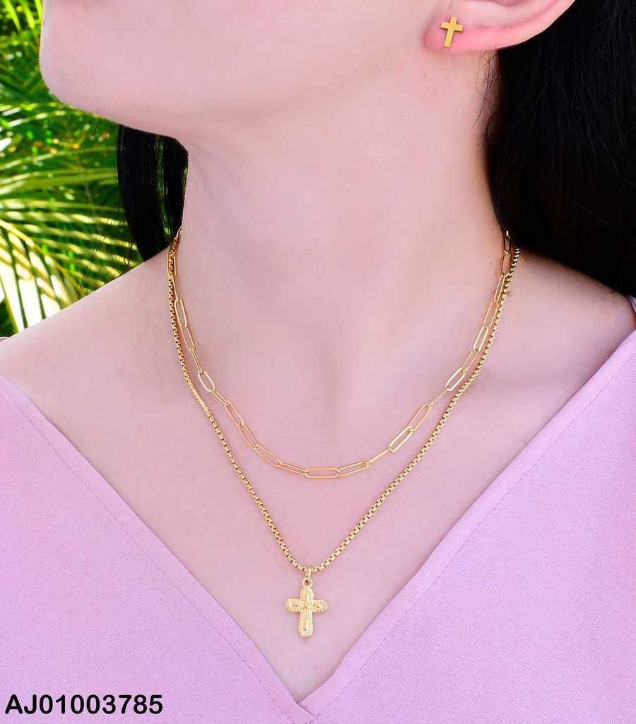 JUEGO CRUCES DOBLE CAD.DIJE C/RELIEVES