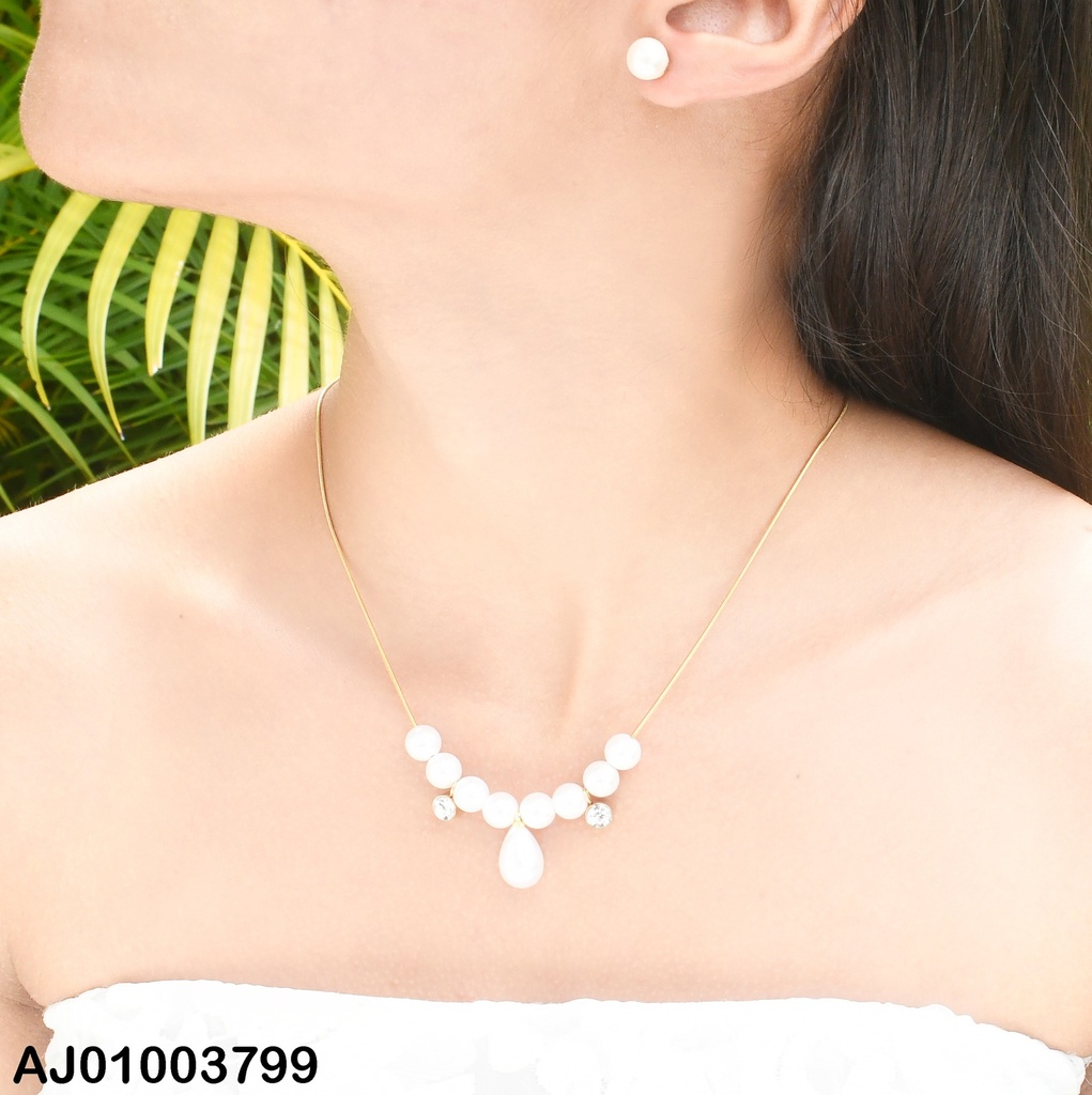 JUEGO PERLAS,CAD.C/PERLAS-ZIRCONIAS-GOTA BLANCA  072294