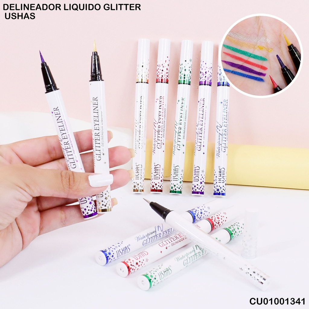 DELINEADOR GLITTER LÍQUIDO USHAS TP348
