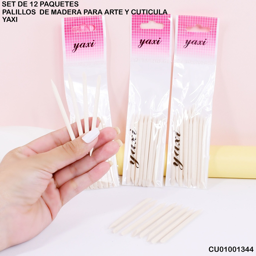 12 PAQUETES DE 12 PALILLOS MADERA MAXI YASI