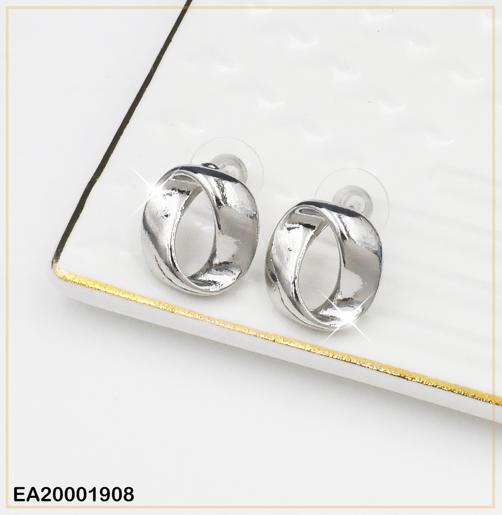 ARETES PLATEADOS CÍRCULO ONDULADO P6143