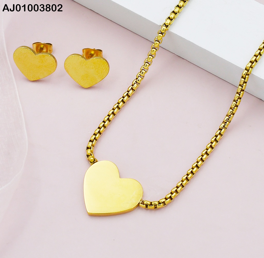 JUEGO PLACAS CORAZONES MED.CADENA CILÍNDRICA