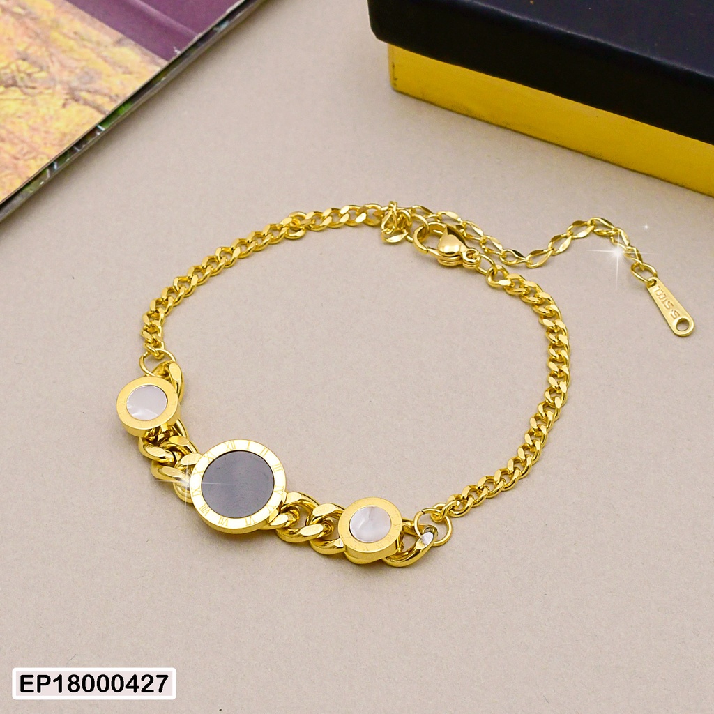 PULSERA  MARTILLADA C/RD BLANCO/NEGRO/BLANCO