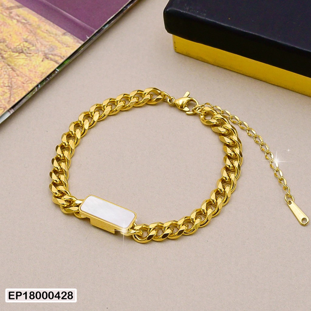 PULSERA MARTILLADA RECTÁNGULO BLANCO