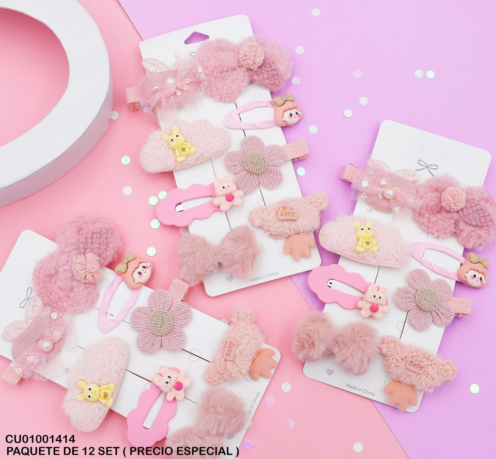 CARTÓN 8 PRENSADORES PELUCHES/ROSAS