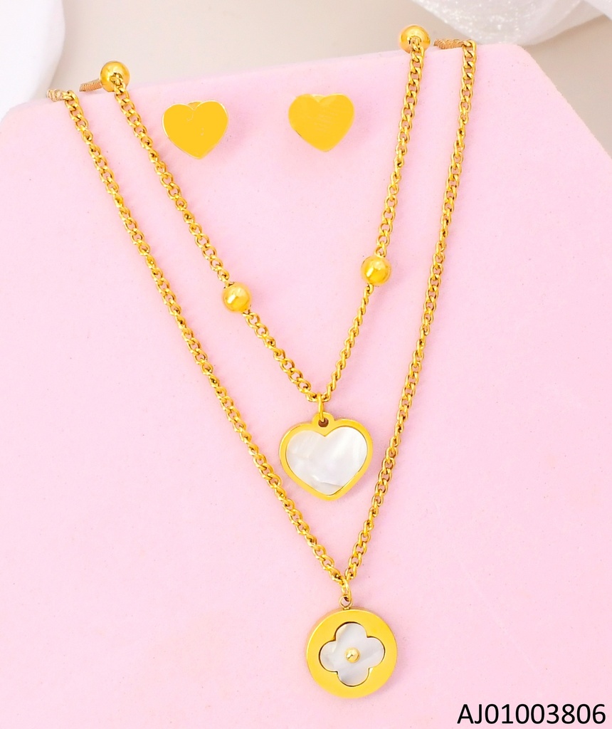JUEGO CORAZÓN DOBLE CAD.DIJES NÁCAR:💛/🟡