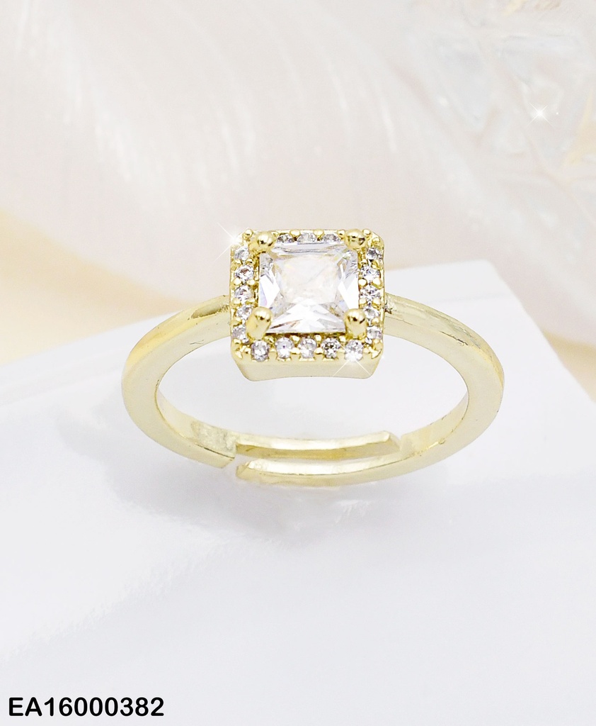ANILLO ZIRCONIA CUADRO BORDE ZIRCONIAS PEQ.