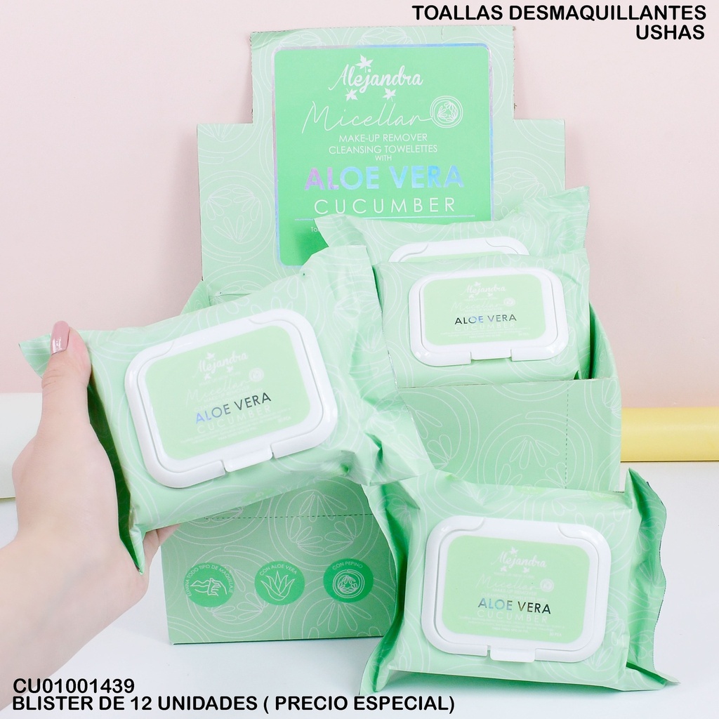 TOALLAS DESMAQUILLANTES ALEJANDRA ALOE/PEPINO C128