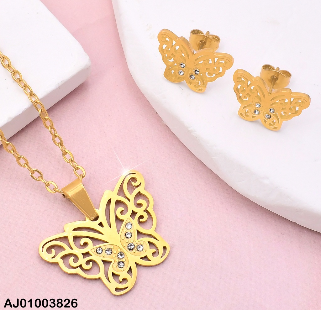 JUEGO MARIPOSAS CALADAS CON ZIRCONIAS