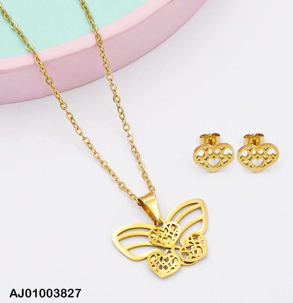 JUEGO ARETES CORAZÓN,MARIPOSAS ALAS CALADAS LÍNEAS (P.E.NOV2025)