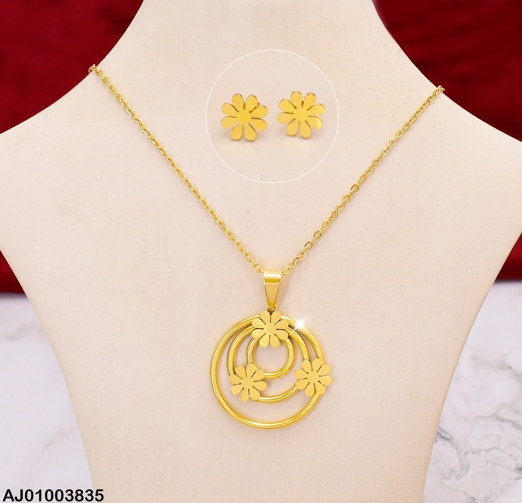JUEGO PLACA FLOR DIJE:3 CÍRCULOS C/3🌺