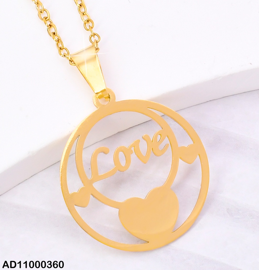 DIJE DOBLE CÍRCULOS "LOVE"/💛 A7421