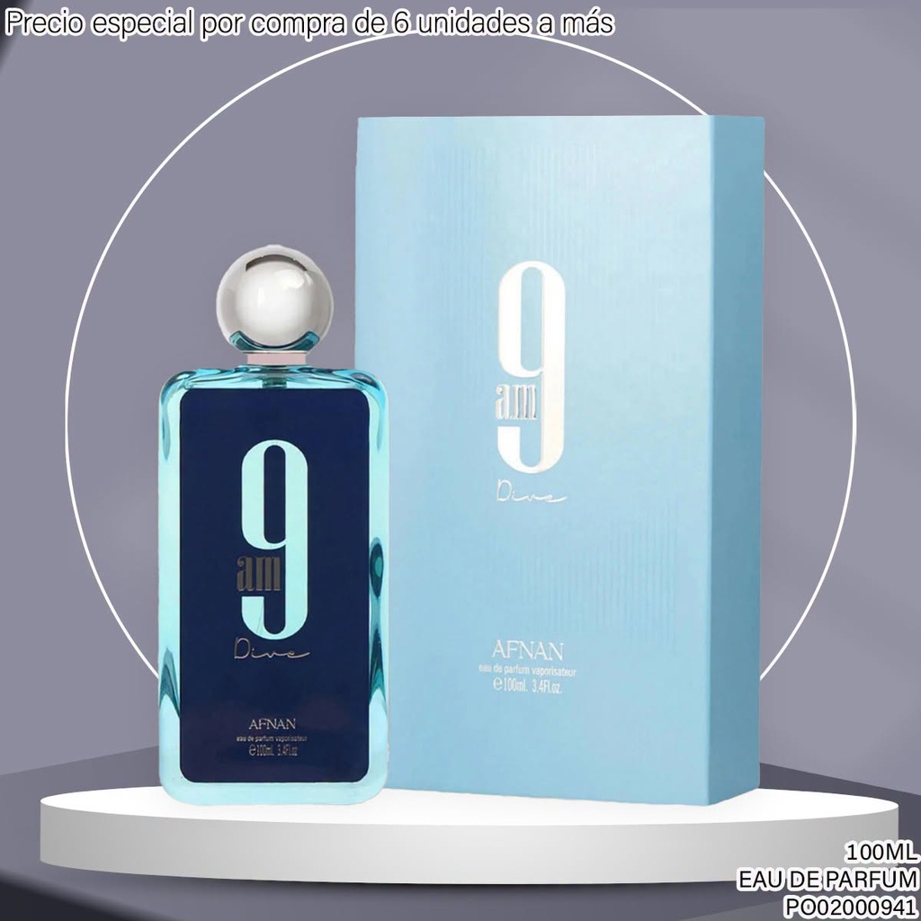 PERFUME 9AM DIVE AFNAN EDP 100ML (CELESTE)