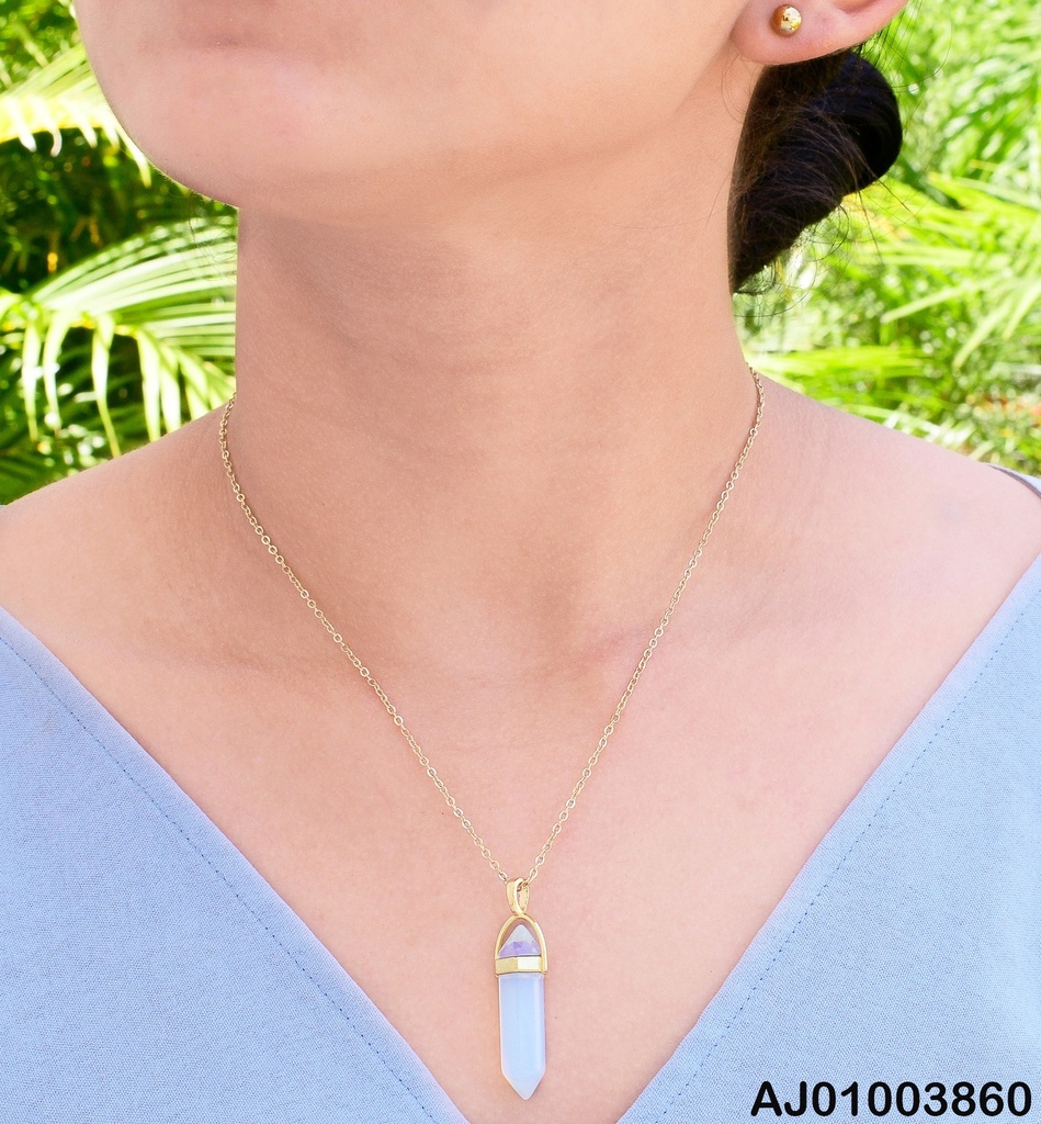 JUEGO ARETES PELOTITAS DOR.,DIJE CUARZO:TORNASOL 072808