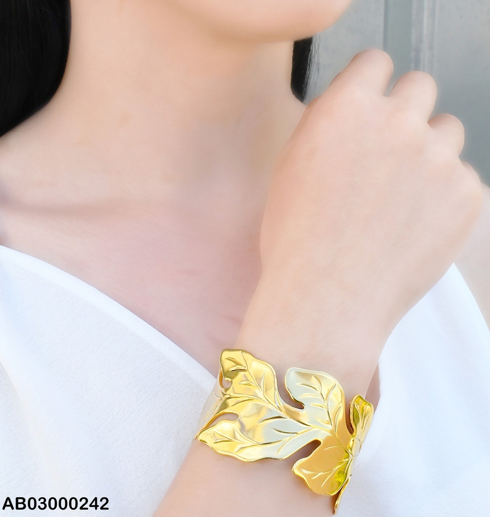 BRAZALETE DORADOS DE HOJAS