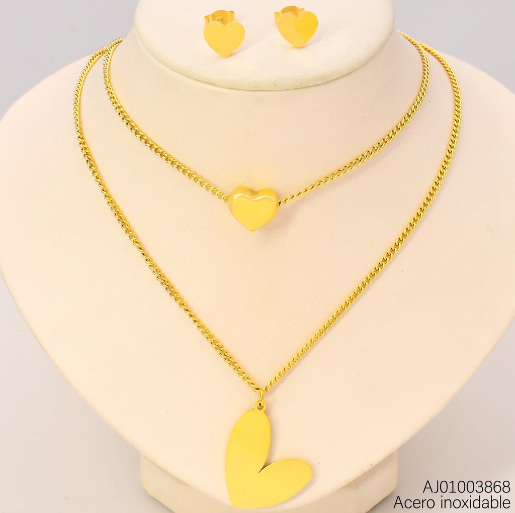 JUEGO CORAZÓN DOBLE CAD,ARETES PLACA/DIJES:🦋-INFLADO 073386 (P.E.NOV2025)