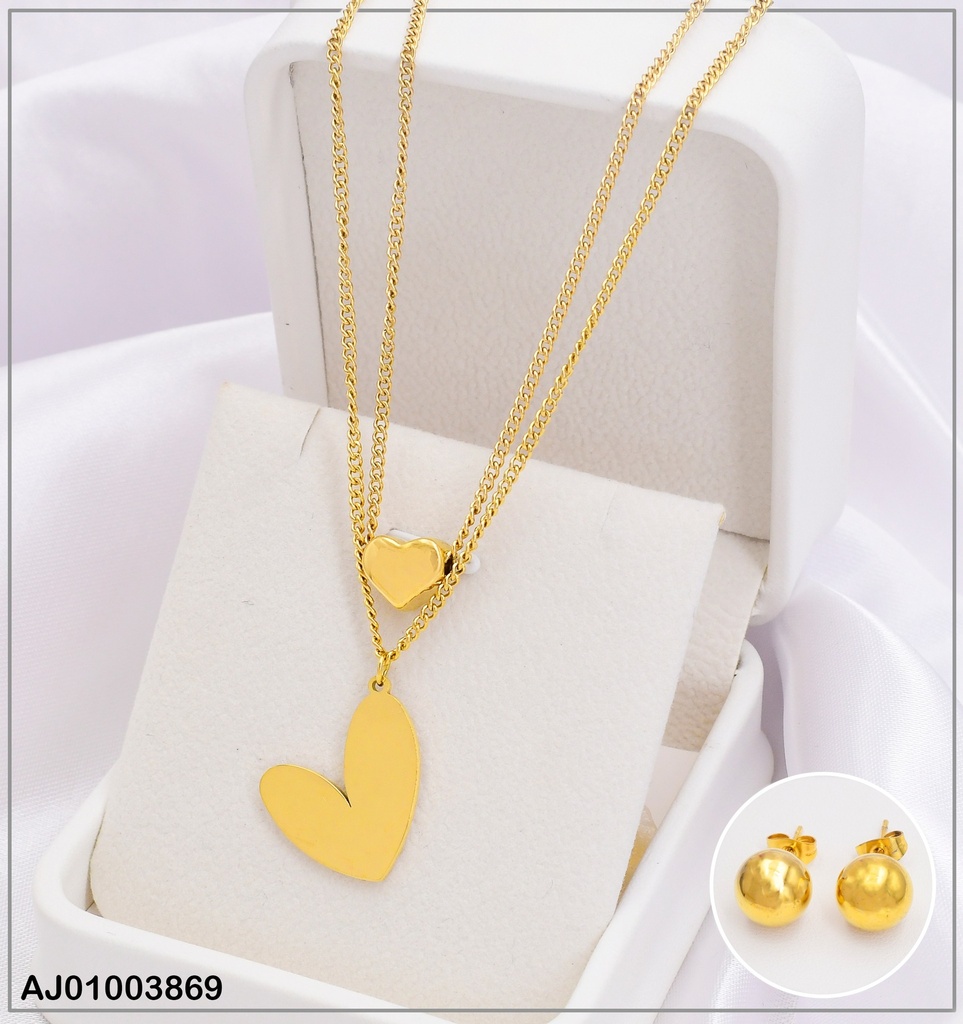 JUEGO CORAZÓN DOBLE CAD,ARETES PLACA/DIJES:IRRREG-INFLADO 073387 (P.E.NOV2025)