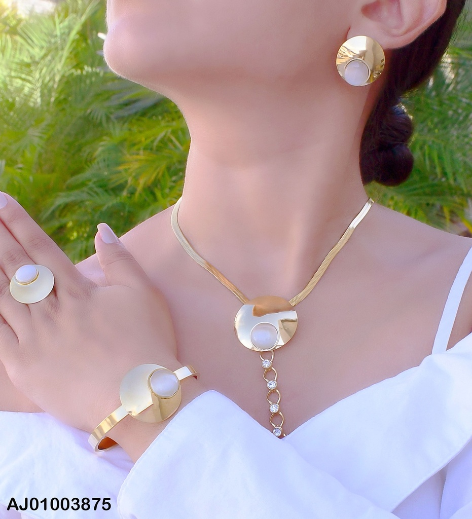 JUEGO OVALADO DOR. C/BRAZALETE-ANILLO 0005153