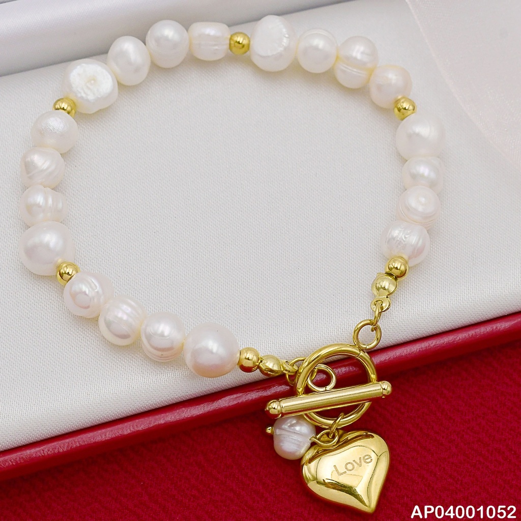 PULSERA PERLAS CULTIVADAS COLGANTE CORAZÓN 072226