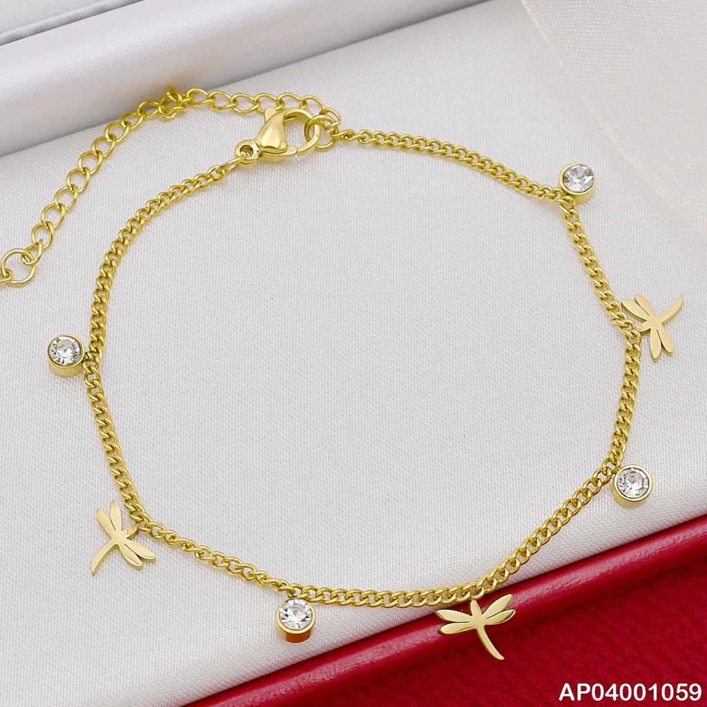 PULSERA FINA COLGANTES:LIBÉLULA/ZIRC.RD 072900