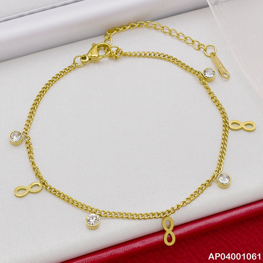 PULSERA FINA COLGANTES:INFINITOS/ZIRC.RD 072910