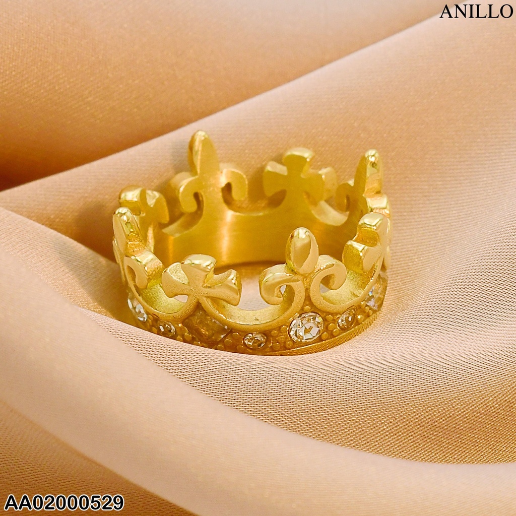 ANILLO CORONA ALTA C/ZIRCONIAS