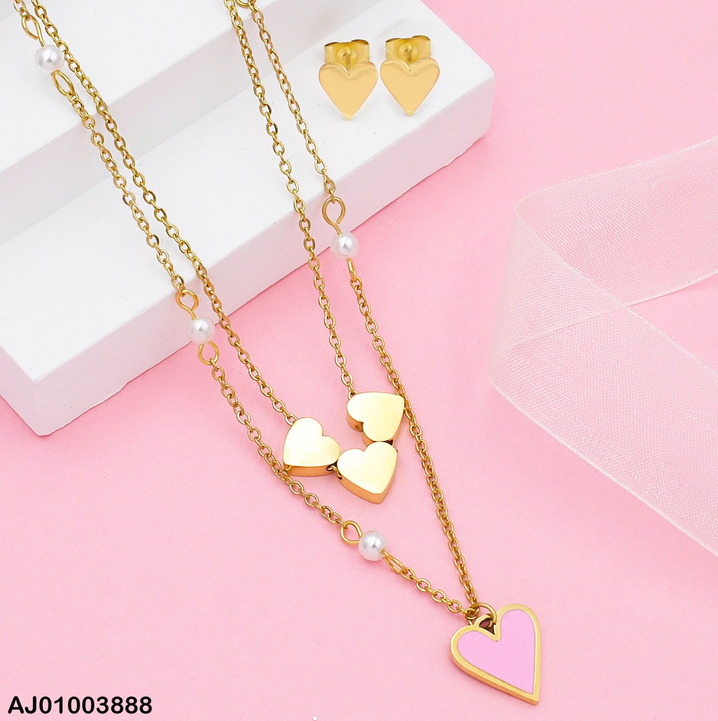 JUEGO CORAZONES DOBLE CAD.PERLITAS DIJES:💛💛💛/💗 (P.E.NOV2025)