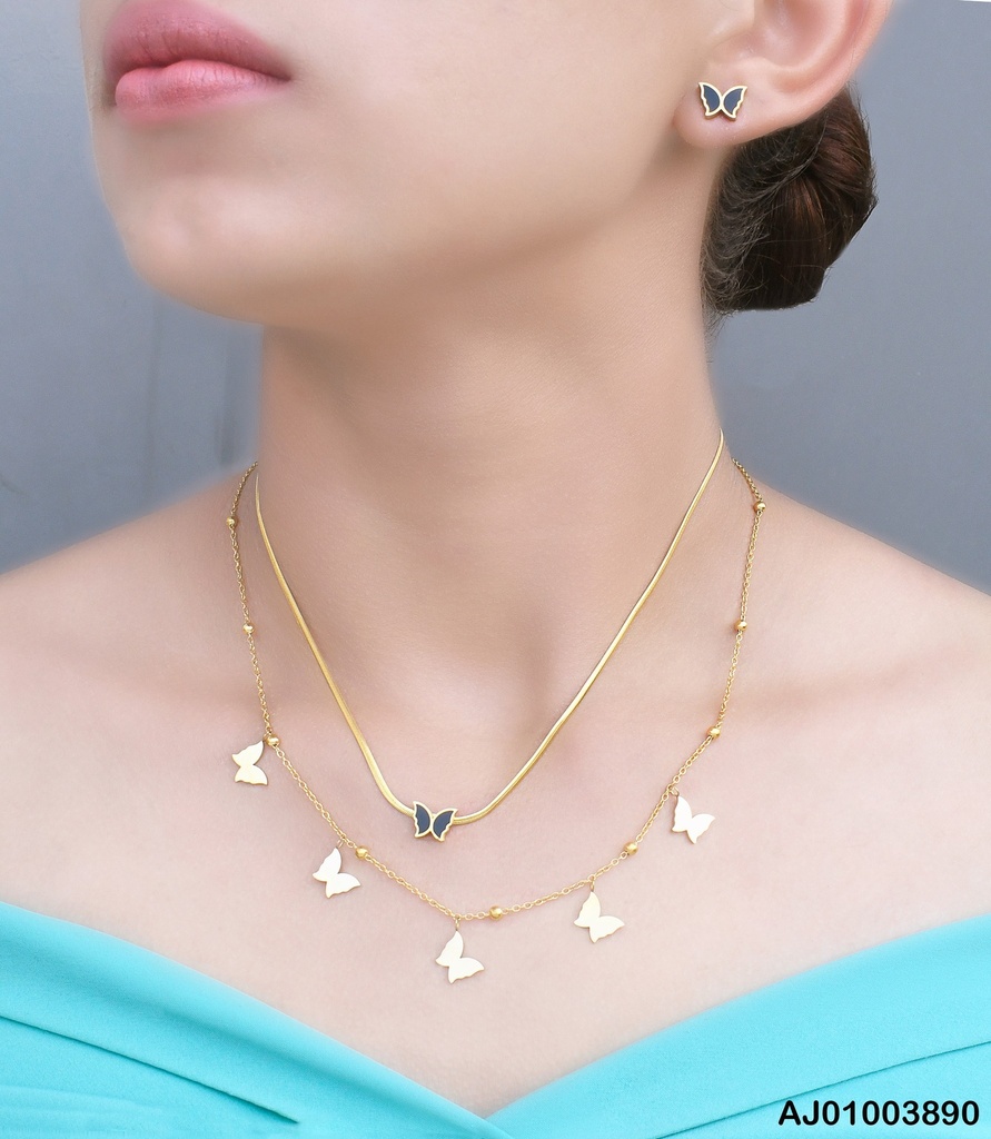 JUEGO MARIPOSAS PLACAS/NEGRAS DOBLE CAD.COLA R/PELOTITAS