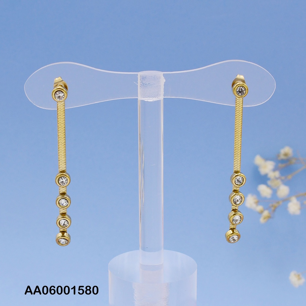 ARETES ⭕/LINEA /4 ZIRCONIAS REDONDAS 072873