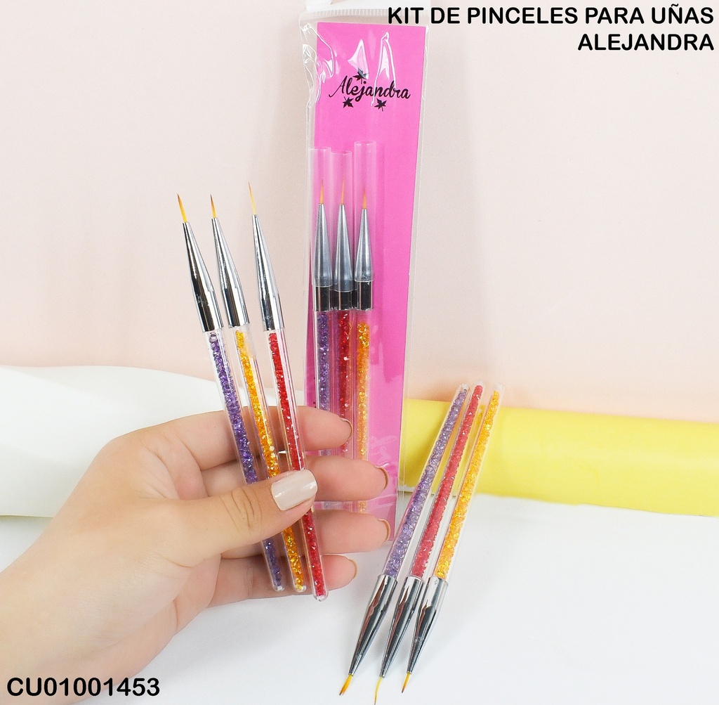SET DE PINCELES ALEJANDRA 3 PIEZAS RCB0023