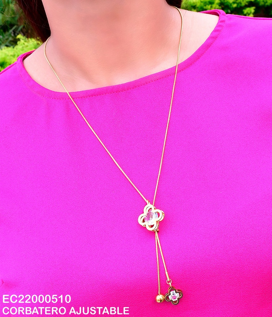 CAMISERO TREBOL ZIRCONIA COLGANTE PELOTITA