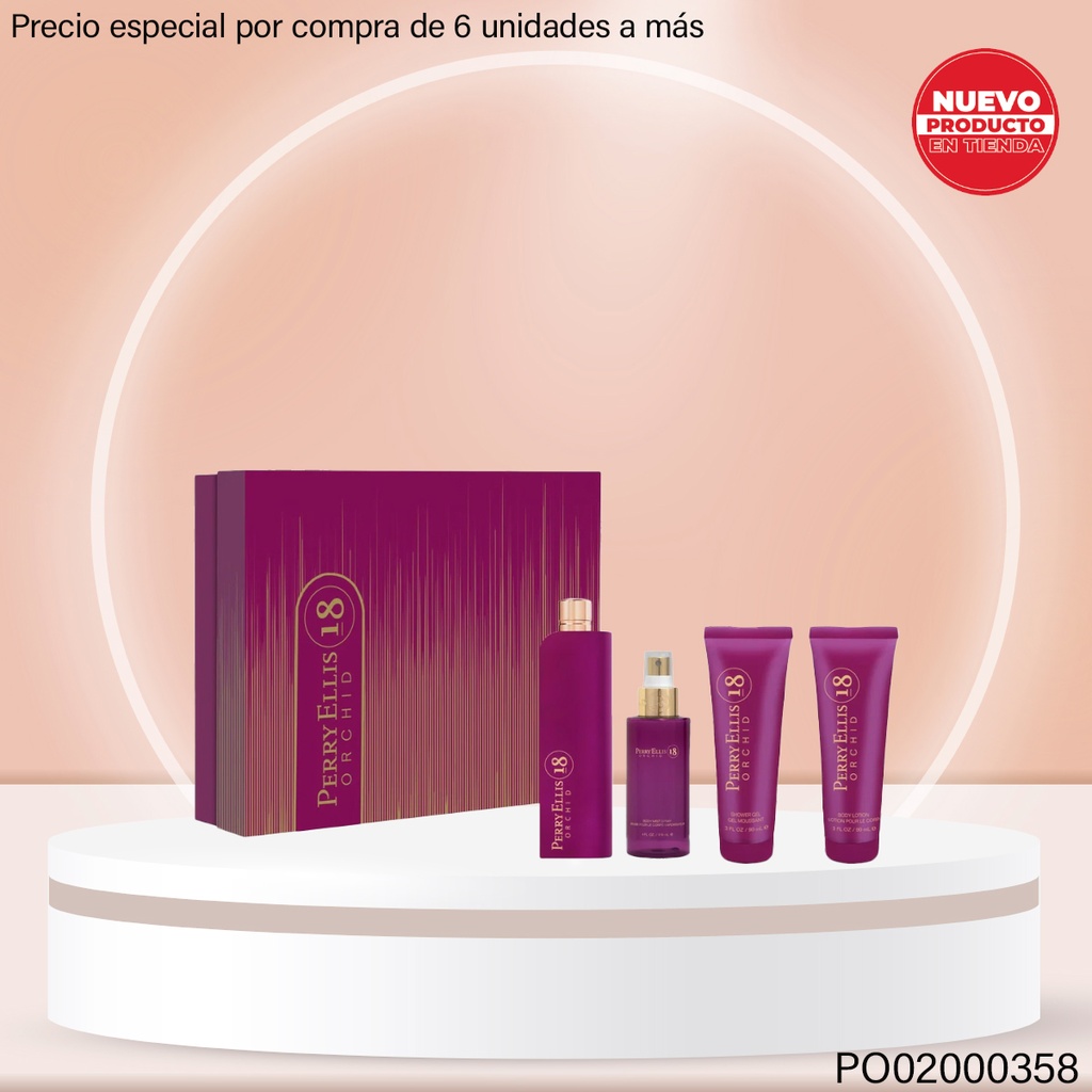 ESTUCHE PERRY ELLIS 18 ORCHID 4PCS