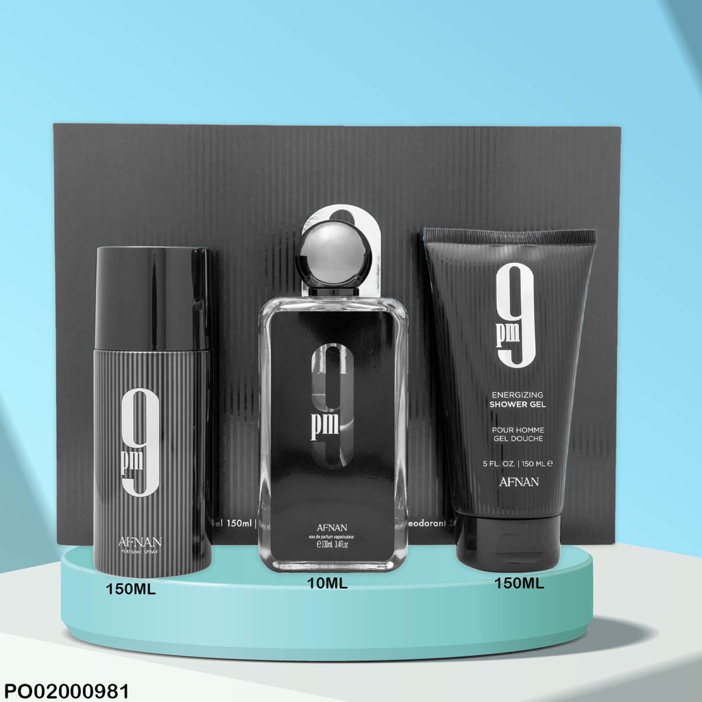 ESTUCHE  9PM AFNAN GEL/PERFUME/DESODORANTE  550ML