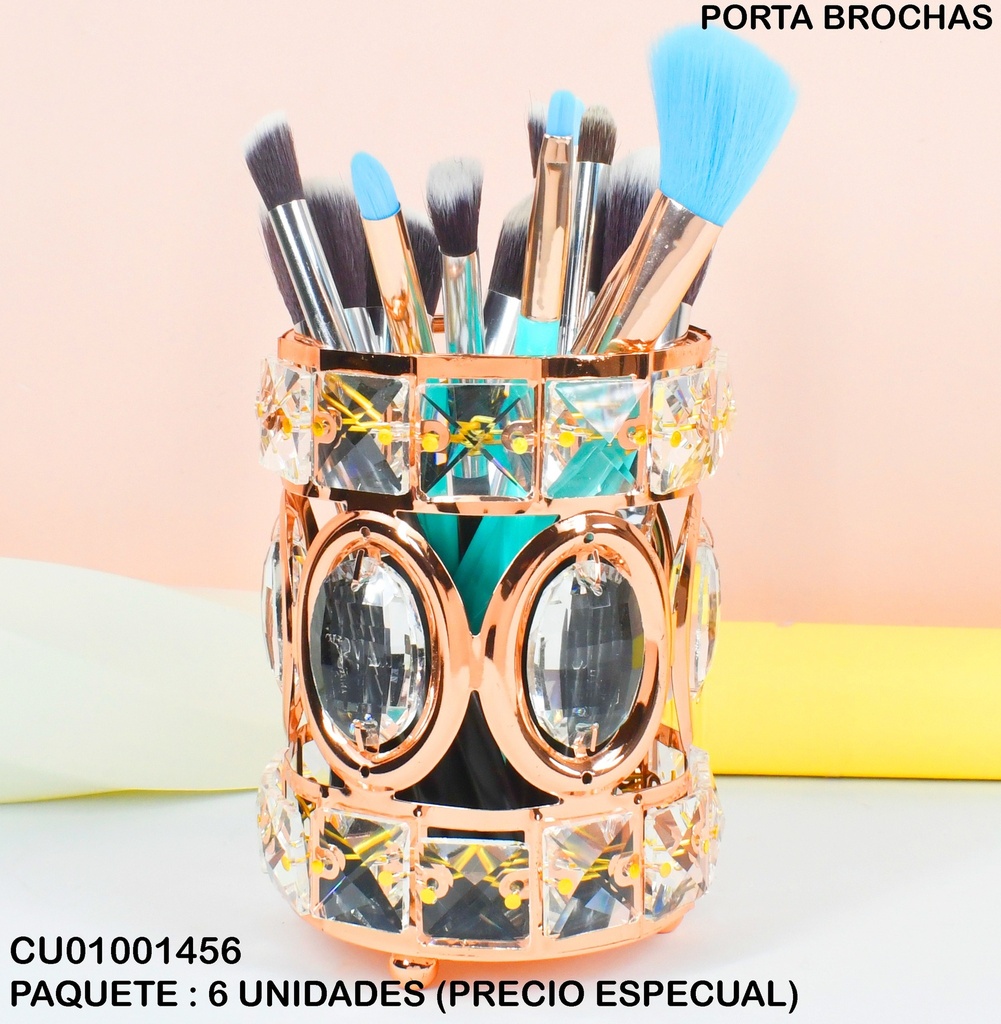 PORTA BROCHA OVALOS CRISTAL MODELO ADH-111-1 SURTIDAS