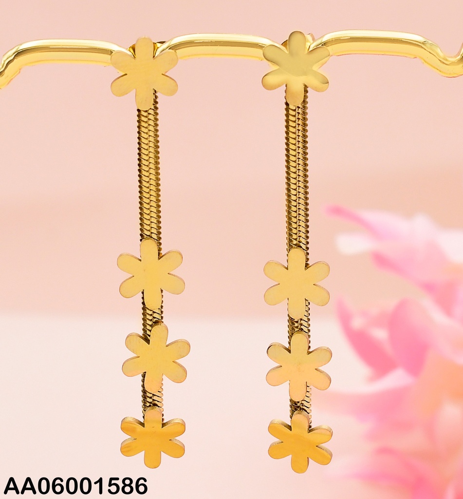 ARETES PLACA FLOR LINEA PLANA TRES FLORES 72835