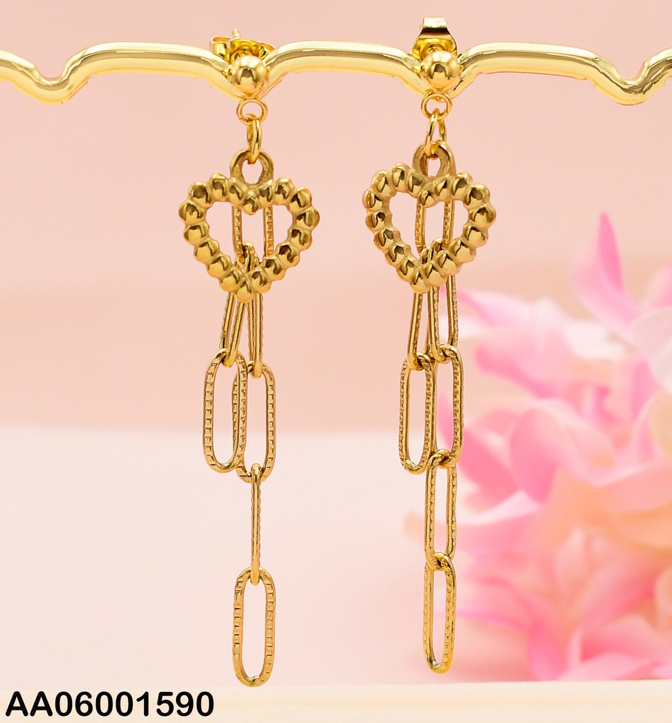 ARETES CAD. ESLABON CROQUI CORAZÓN PELOTITAS 72632