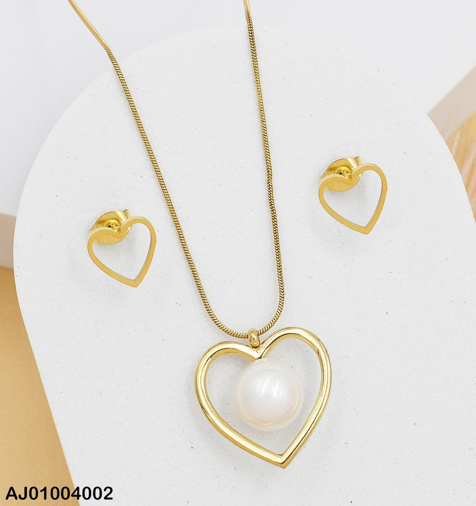 JUEGO ARET CORAZON CROQUI DIJE CORAZON CON PERLA 073390-171