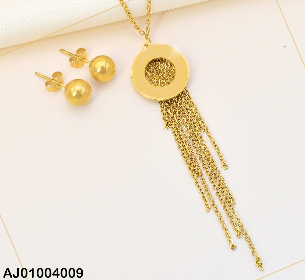 JUEGO ARETES PELOTITA DIJE RD O CADENITAS COLGANTE 073493-171